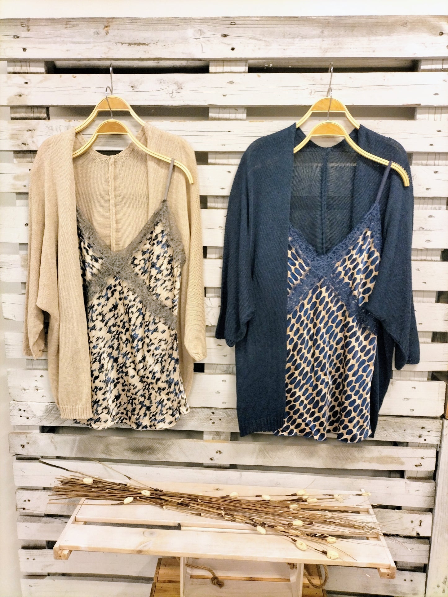 Chaqueta Baipi Marino / Beige - botanikamoda