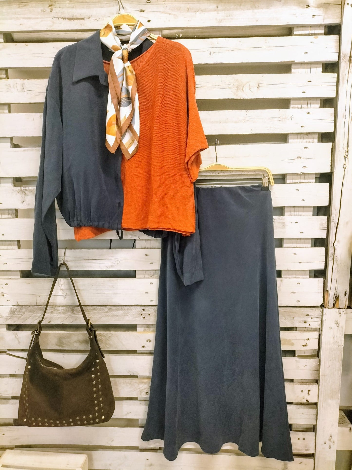 CHAQUETA Milán marino tejido soft melocotón - botanikamoda
