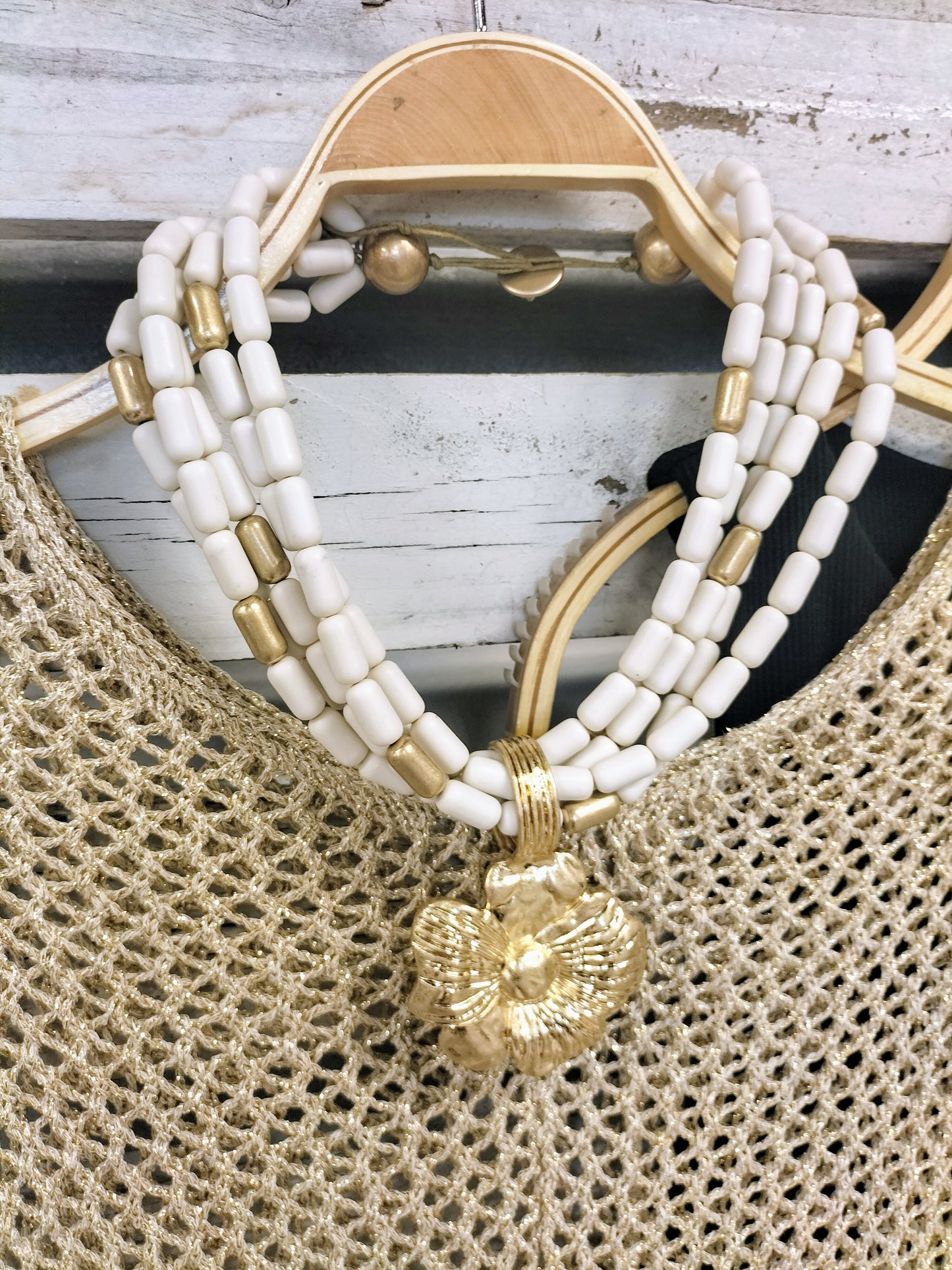Collar Blanco flor - botanikamoda