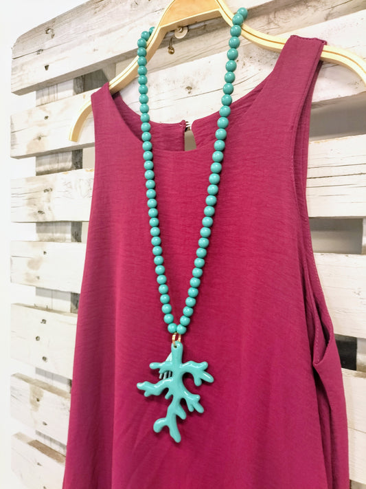 Collar Coral aguamarina - botanikamoda