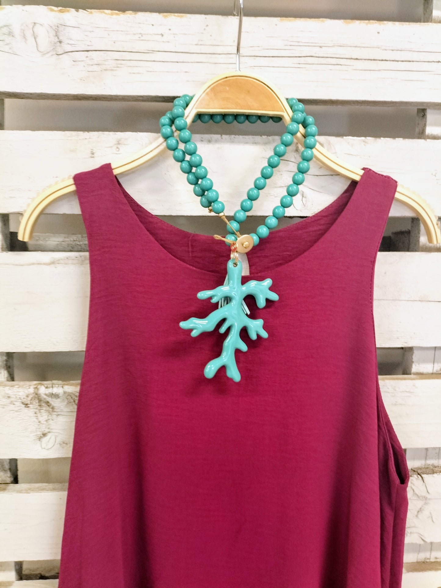 Collar Coral aguamarina - botanikamoda