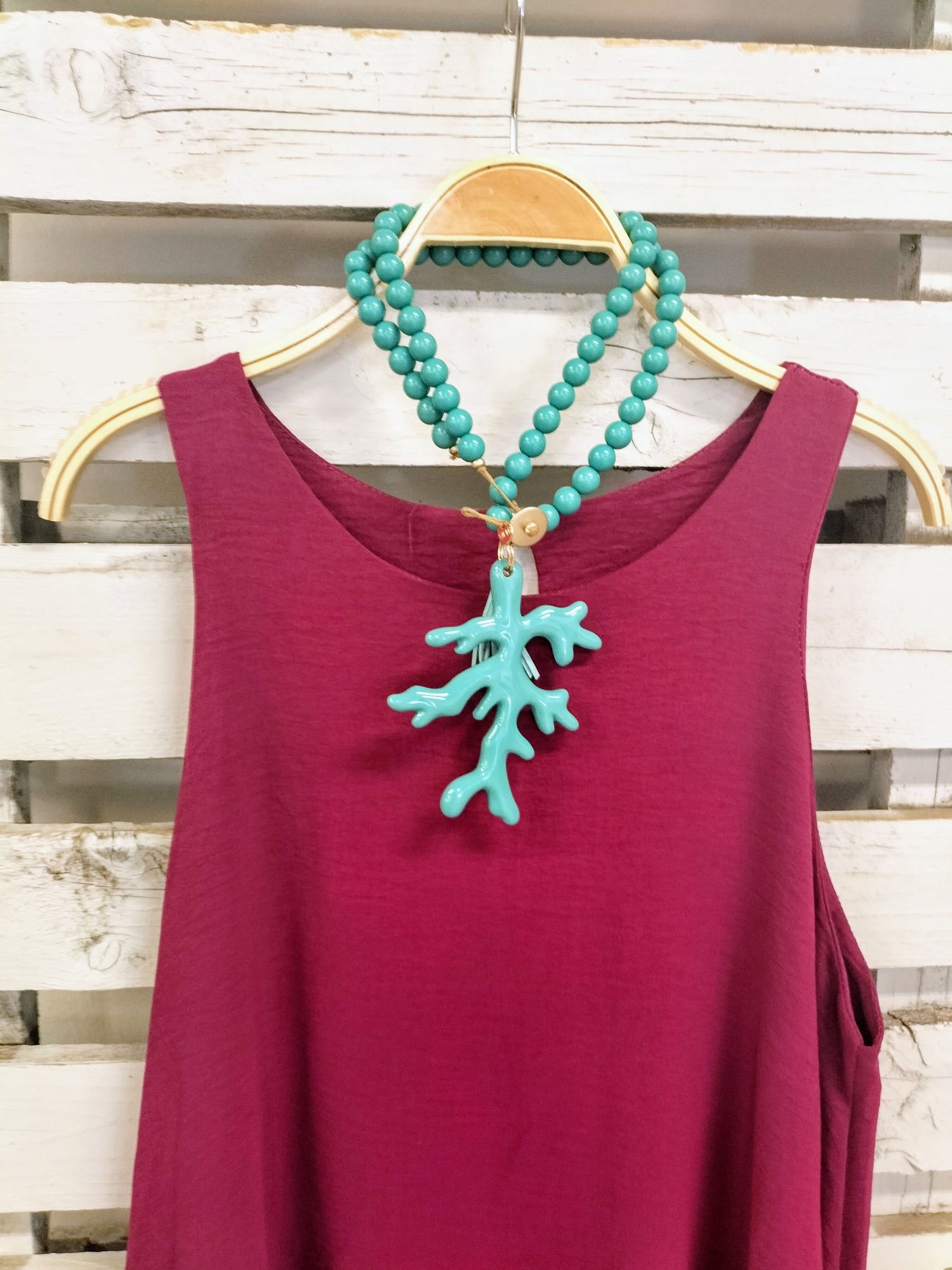 Collar Coral aguamarina - botanikamoda