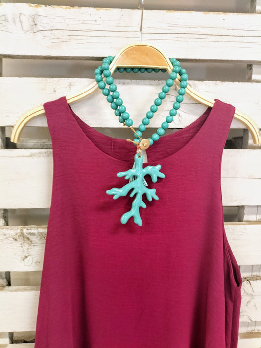 Collar Coral aguamarina - botanikamoda
