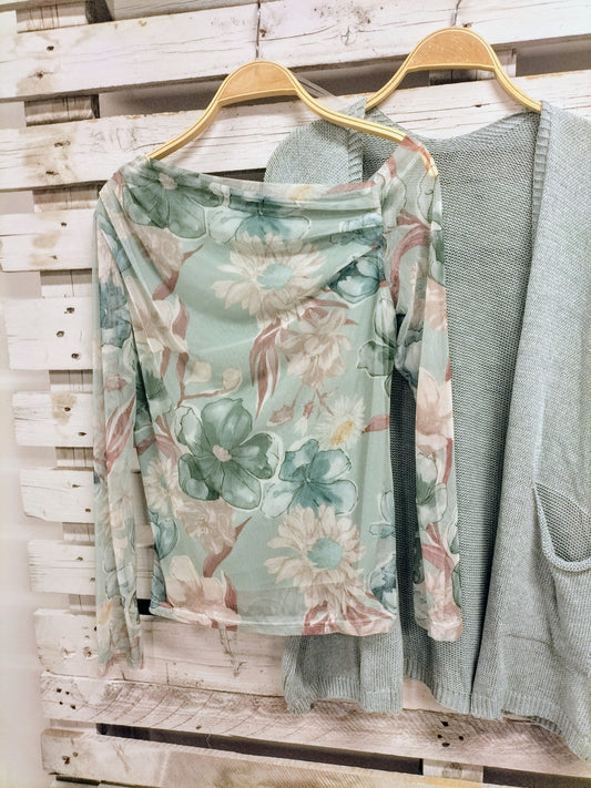 Top Aguamarina flores - botanikamoda