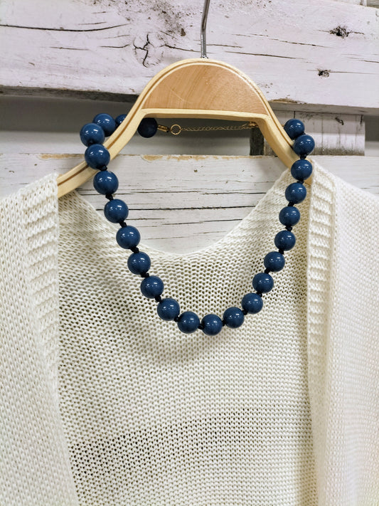 Collar bolitas Azul pato - botanikamoda