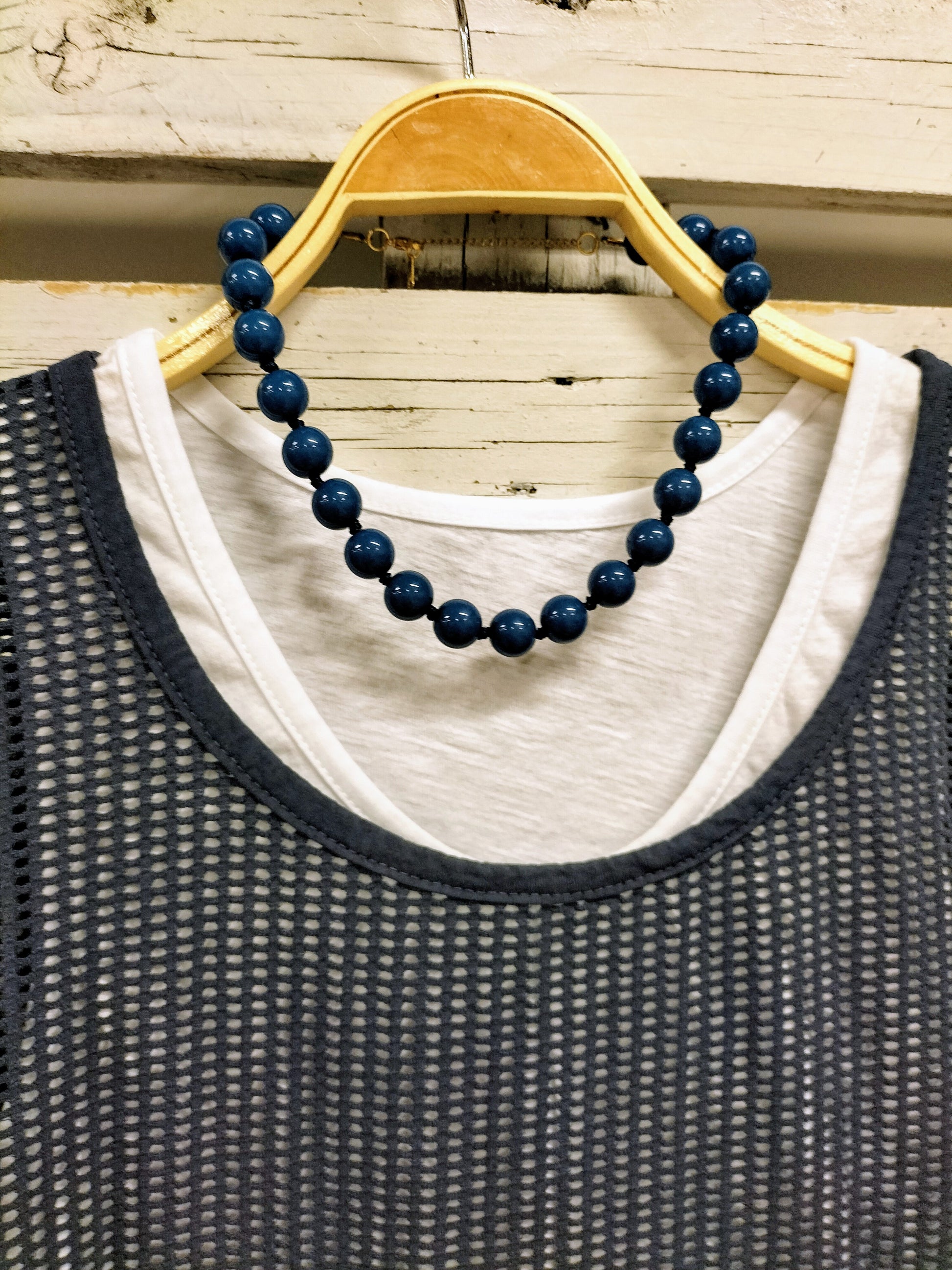Collar bolitas Azul pato - botanikamoda