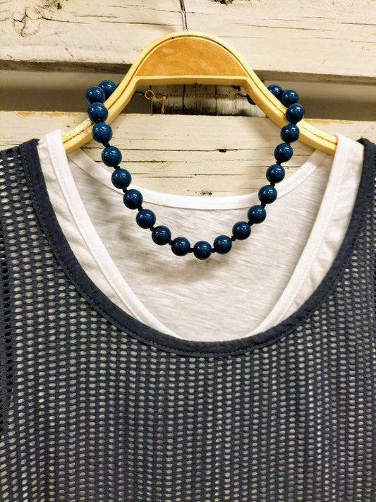 Collar bolitas Azul pato - botanikamoda