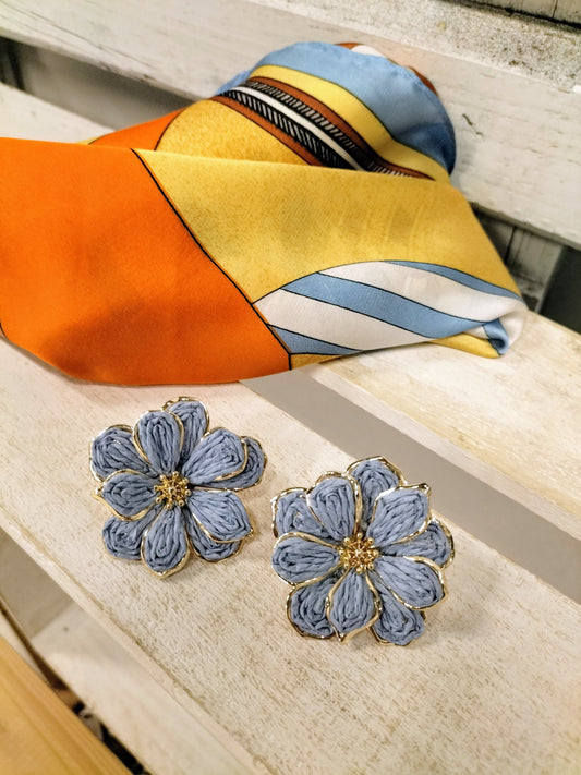 Pendientes Flor azul - botanikamoda