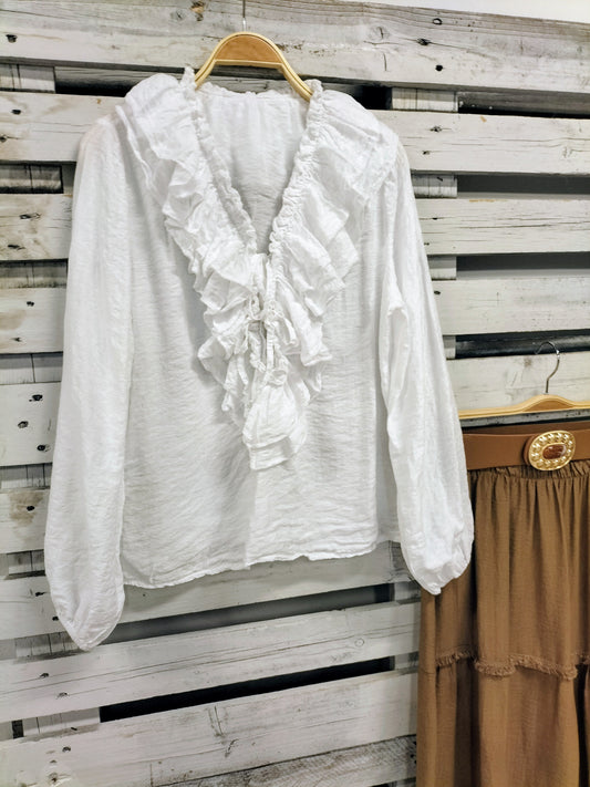 Blusa Romántica Blanca