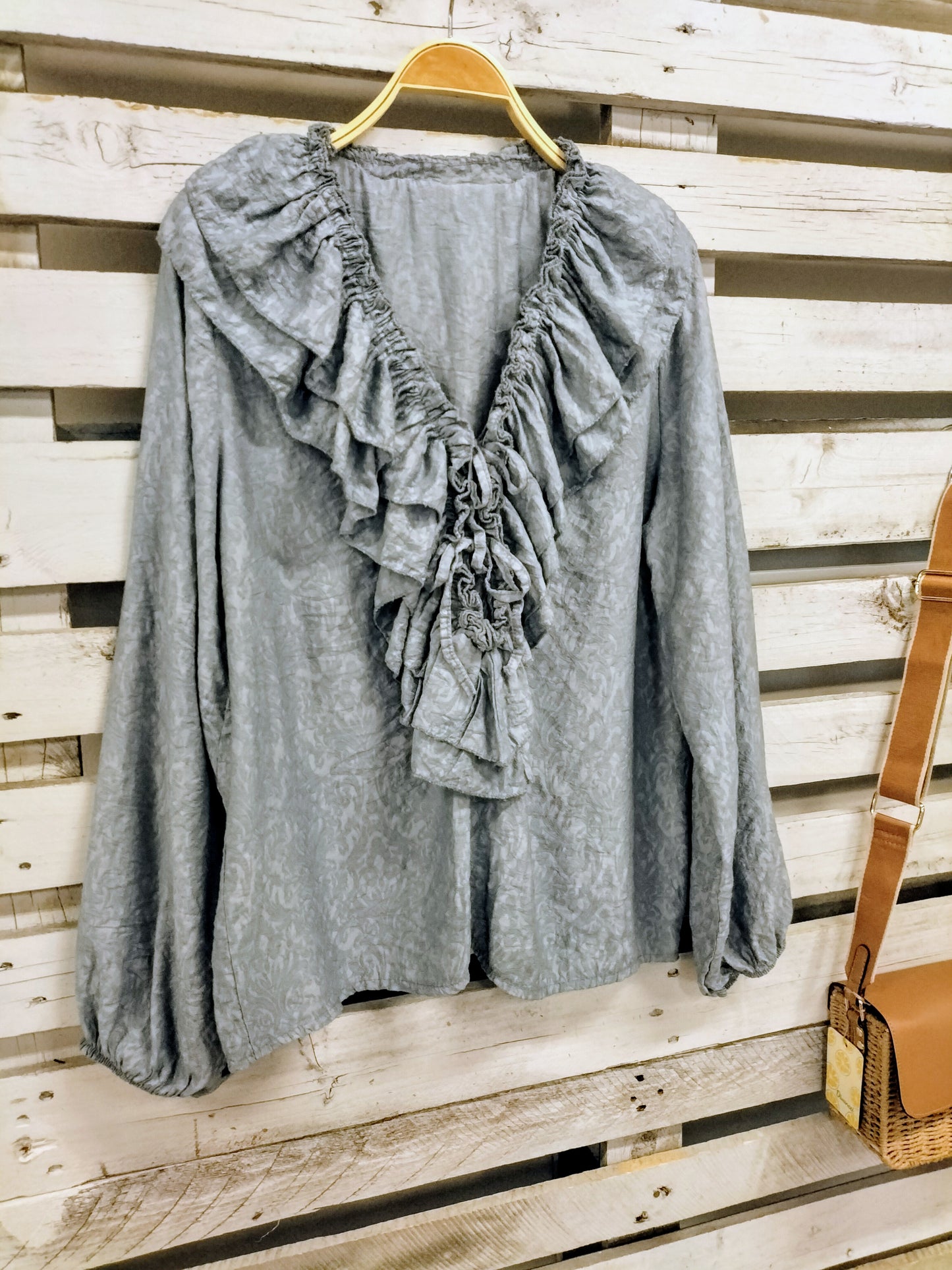 Blusa Romántica Azul Denim - botanikamoda
