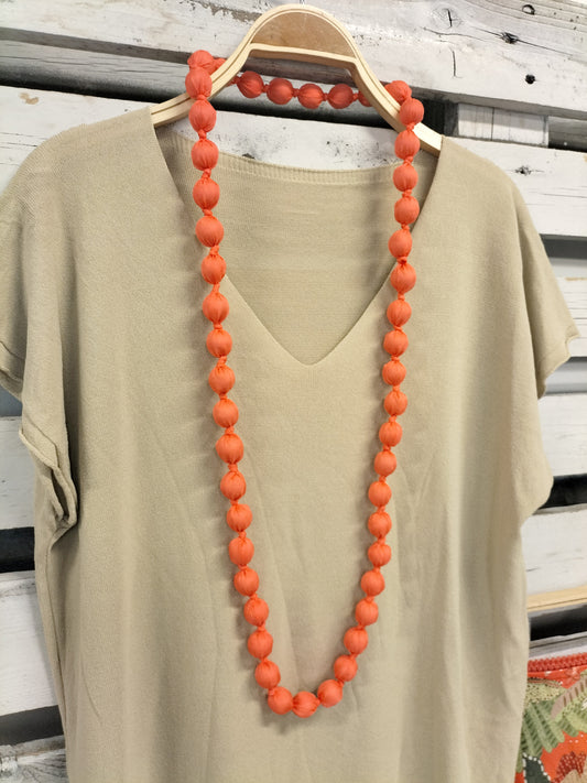 Collar Seda Coral - botanikamoda