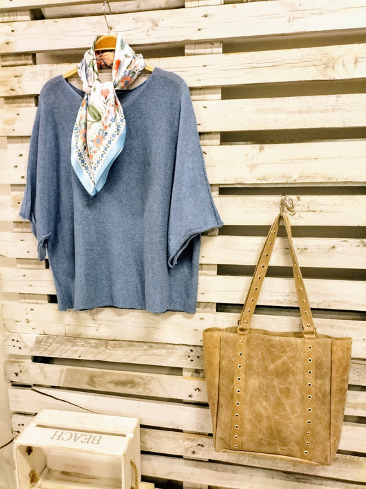 Suéter costuras Azul Denim