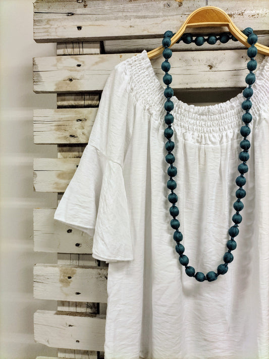 Collar Seda Azul pato