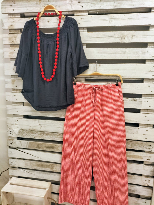 Pantalón Vichy Rojo