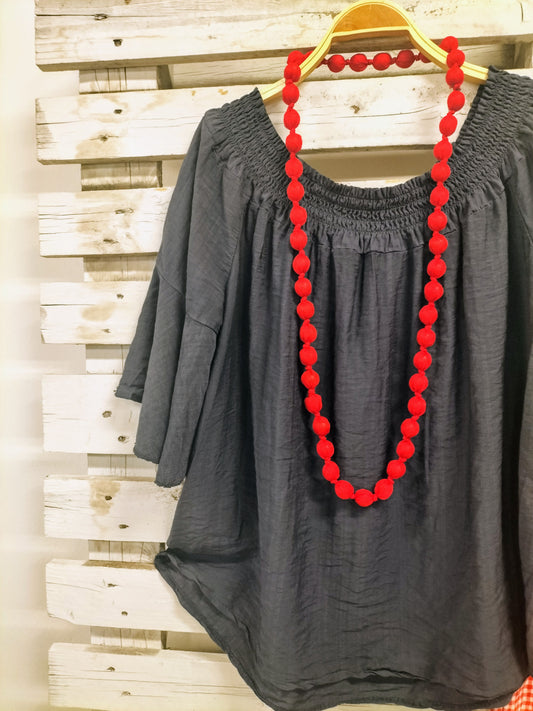 Collar Seda Rojo