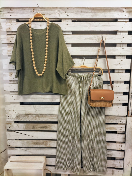 Pantalón Vichy Kaki