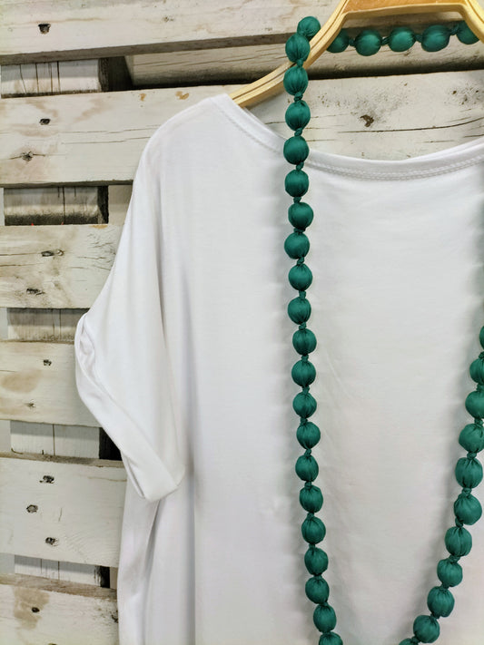 Collar Seda Verde turquesa