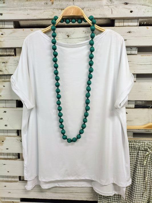 Collar Seda Verde turquesa