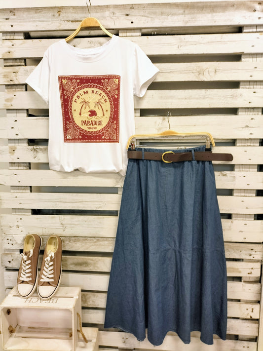 Camiseta Palm Burdeos