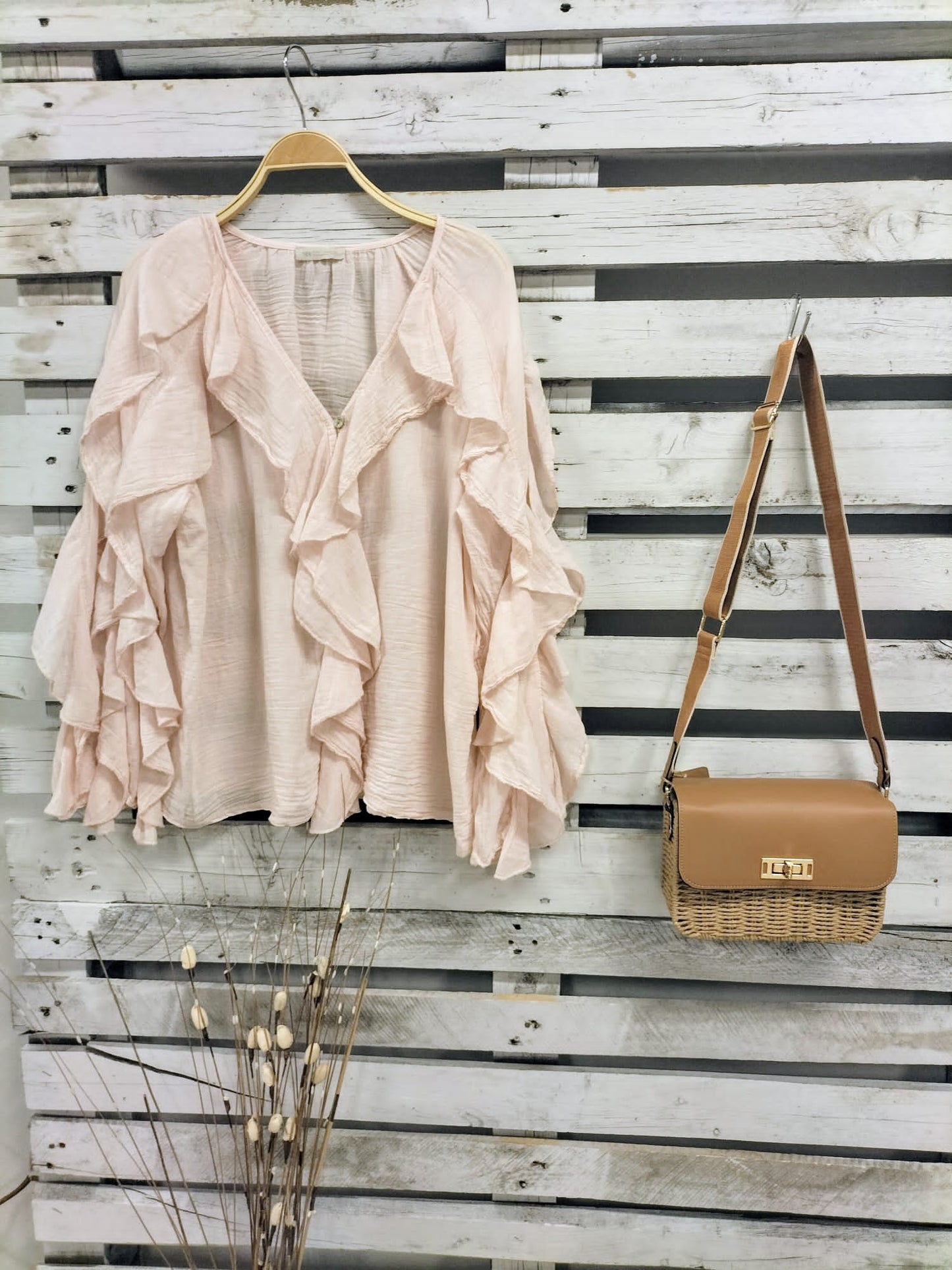 Blusa boho chic rosa palo - botanikamoda