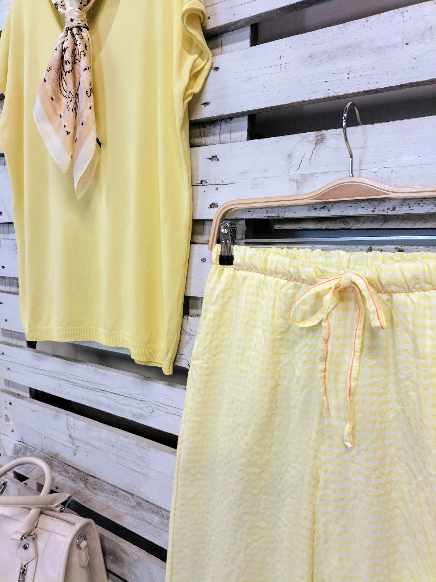 Pantalón Vichy amarillo - botanikamoda