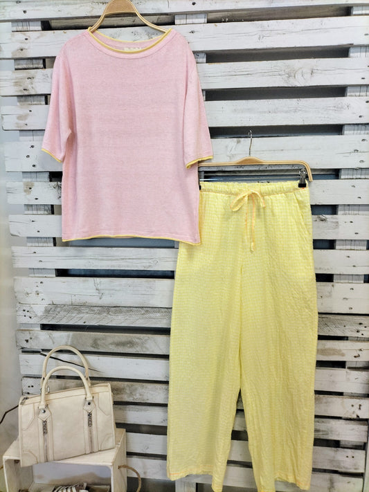 Pantalón Vichy amarillo - botanikamoda