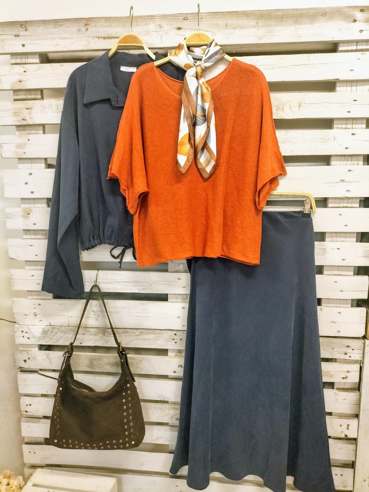 CHAQUETA Milán marino tejido soft melocotón - botanikamoda