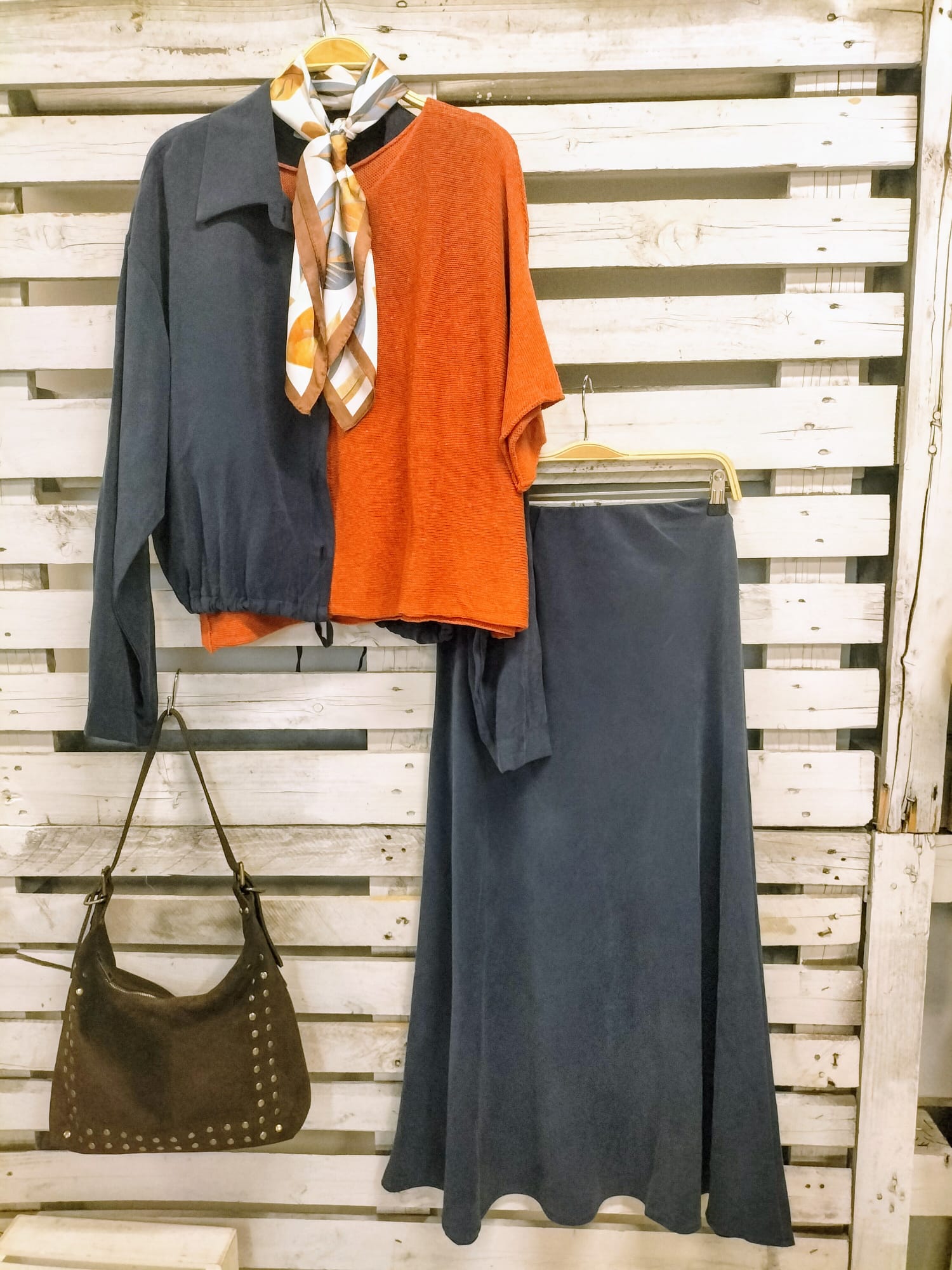CHAQUETA Milán marino tejido soft melocotón - botanikamoda