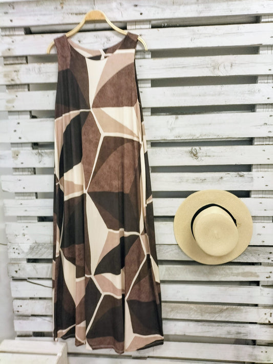 Vestido Menorca  punto frio marrones