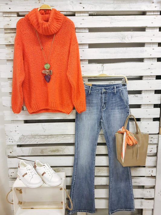 Jersey mimoso mohair NARANJA - botanikamoda